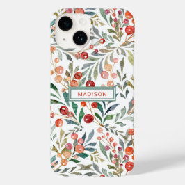 Weihnachtsfeiertag Wasserfarbe Personalisiert Case-Mate iPhone 14 Hülle