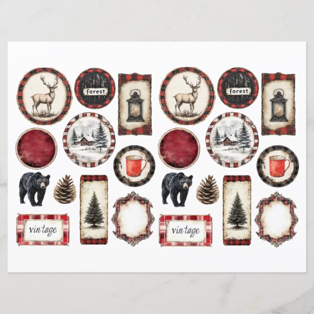 Weihnachtsfeiertag Wasserfarbe Season Ephemera (Vorderseite)