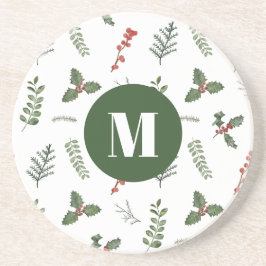 Weihnachtsfeiertag Wasserfarbenwelt und Berry Getränkeuntersetzer