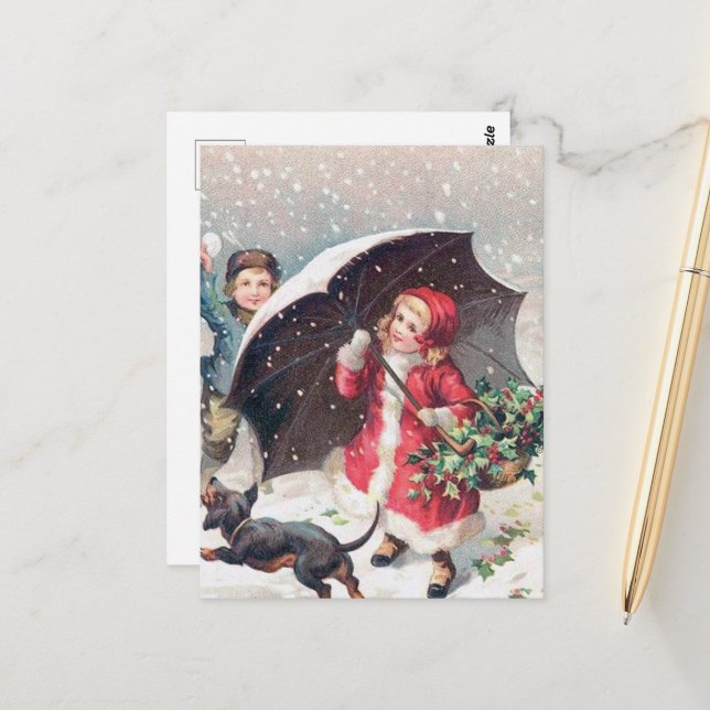 Weihnachtsfeiertag Weihnachten Postkarte (Vorderseite/Rückseite Beispiel)