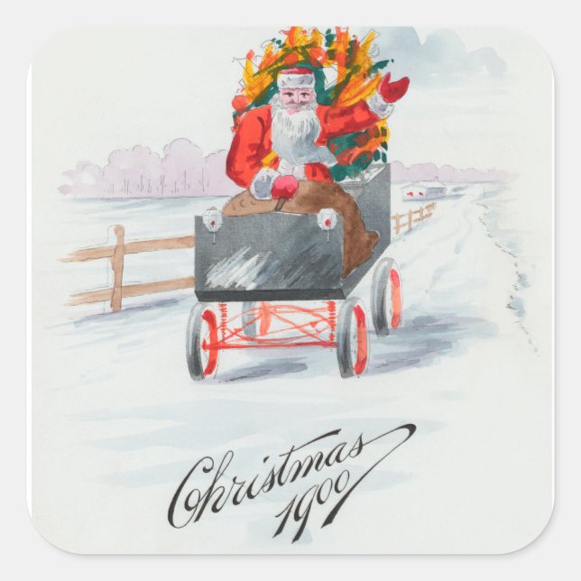 Weihnachtsfeiertag Weihnachten Weihnachtsfeier Par Quadratischer Aufkleber (Vorderseite)