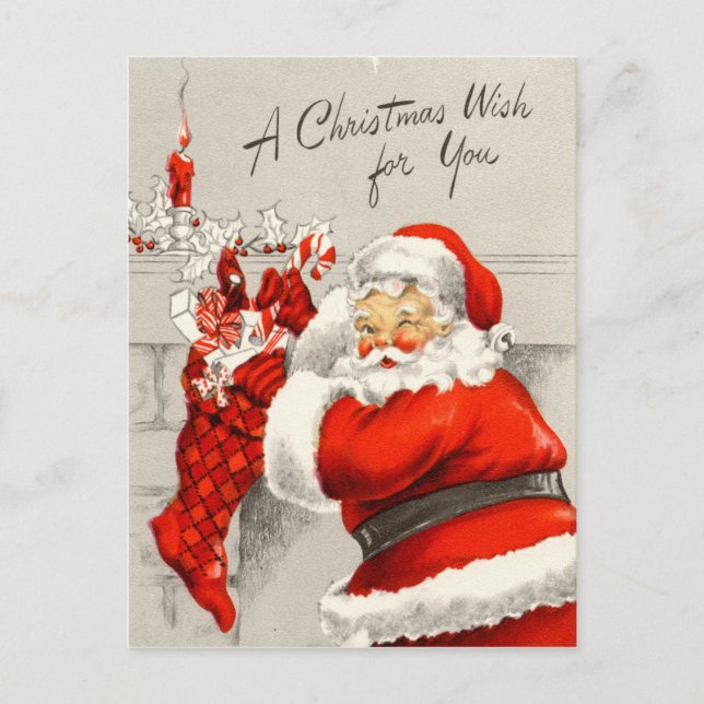 Weihnachtsfeiertag Weihnachtsfeiertag Vintag Feiertagspostkarte (Vorderseite)