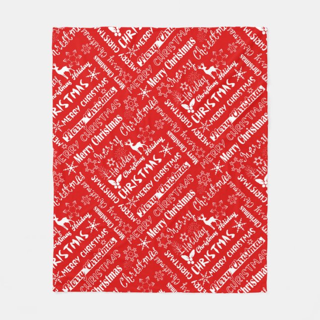 Weihnachtsfeiertag, Weihnachtsmuster, Winter Fleecedecke (Vorderseite)