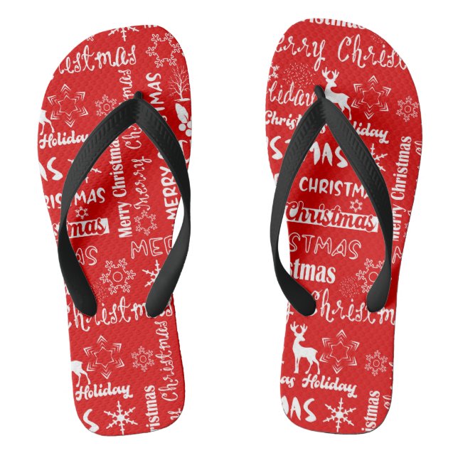 Weihnachtsfeiertag, Weihnachtsmuster, Winter Flip Flops (Fußbett)