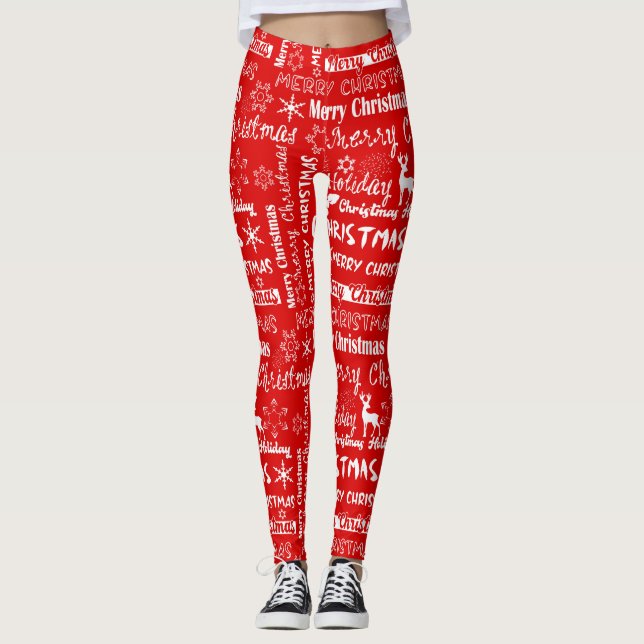 Weihnachtsfeiertag, Weihnachtsmuster, Winter Leggings (Vorderseite)