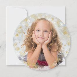 Weihnachtsfeiertag - Weiße und goldene Schneeflock Feiertagskarte