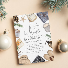 Weihnachtsfeiertag Weißes Elefant Party Einladung