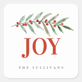 Weihnachtsfeiertag Winter Berry Square Sticker