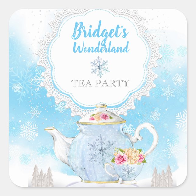 Weihnachtsfeiertag Winter Tee Party Stickers (Vorderseite)