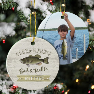 Weihnachtsfeiertag Wood Whimsical Wildlife Fischen Keramik Ornament