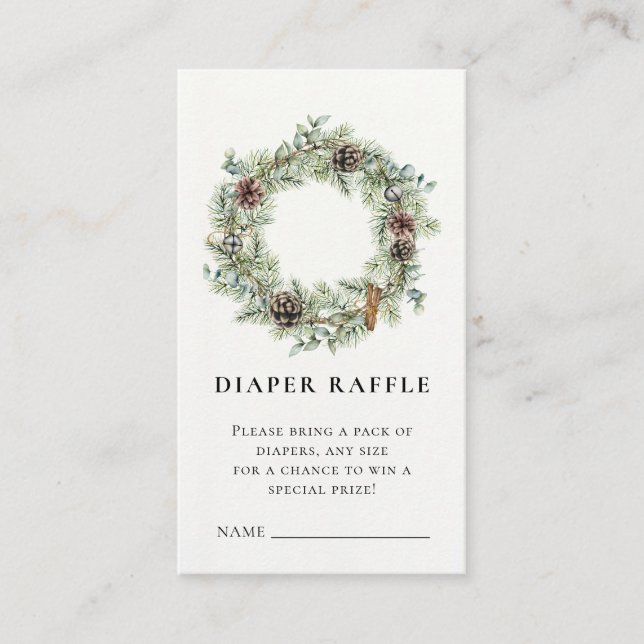 Weihnachtsfeiertag Wreath Baby Dusche Begleitkarte (Vorderseite)