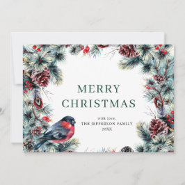 Weihnachtsfeiertag - Wreath Rustic Gruß Feiertagskarte