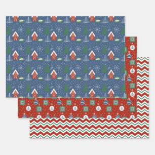 Weihnachtsfeiertag zusammengestellt geschenkpapier set