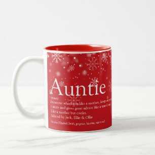 Weihnachtsfeiertage Beste Tante Tante Definition Zweifarbige Tasse