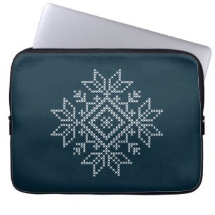 Weihnachtsfeiertage Blaue Schneeflocke Laptopschutzhülle