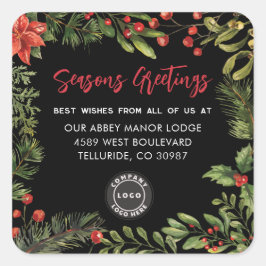 Weihnachtsfeiertage Botanischer Garten Quadratischer Aufkleber