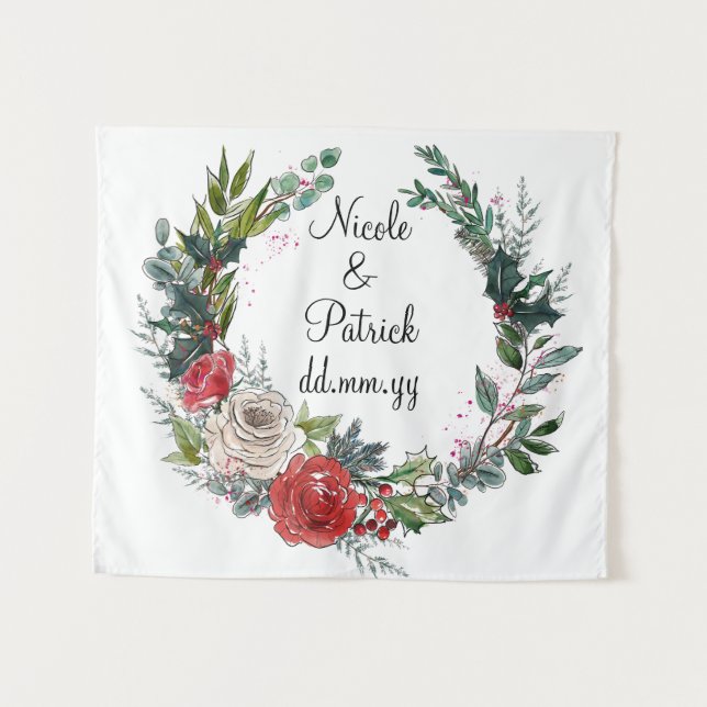 Weihnachtsfeiertage, Dezember-Hochzeitsdekor Wandteppich (Vorderseite (Horizontal))