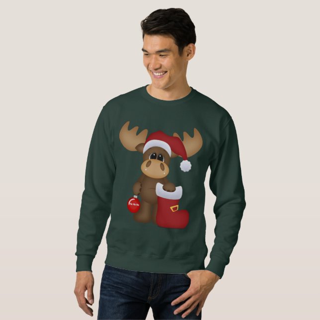 Weihnachtsfeiertage Elche Herren Sweatshirt (Vorne ganz)