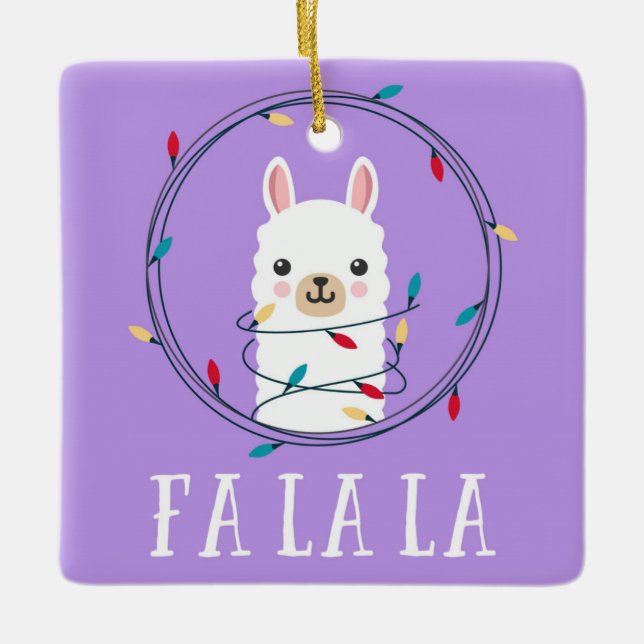 Weihnachtsfeiertage Fa La Llama Keramikornament (Vorderseite)