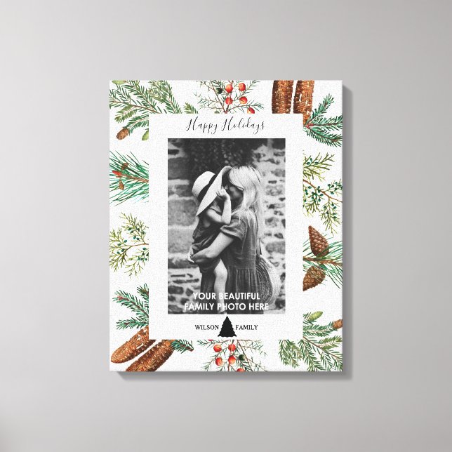 Weihnachtsfeiertage Familienfest Foto Pine Leinwanddruck (Vorderseite)