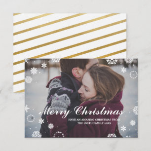 Weihnachtsfeiertage Fotokarte Xmas Paar Einladung