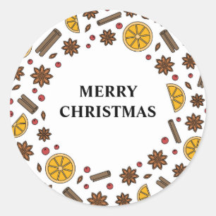 Weihnachtsfeiertage Gewürze schmecken und duften Runder Aufkleber