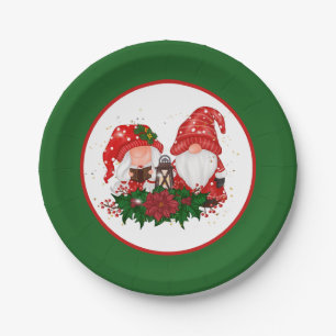 Weihnachtsfeiertage-gnomes-Party Pappteller