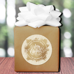 Weihnachtsfeiertage Gold Runder Aufkleber