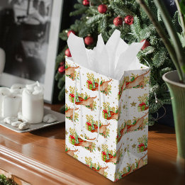 Weihnachtsfeiertage Gold Stars Mittlere Geschenktüte