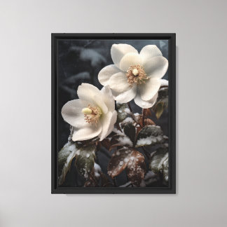 Weihnachtsfeiertage (Hellebore) Gestrichen Canva Leinwanddruck