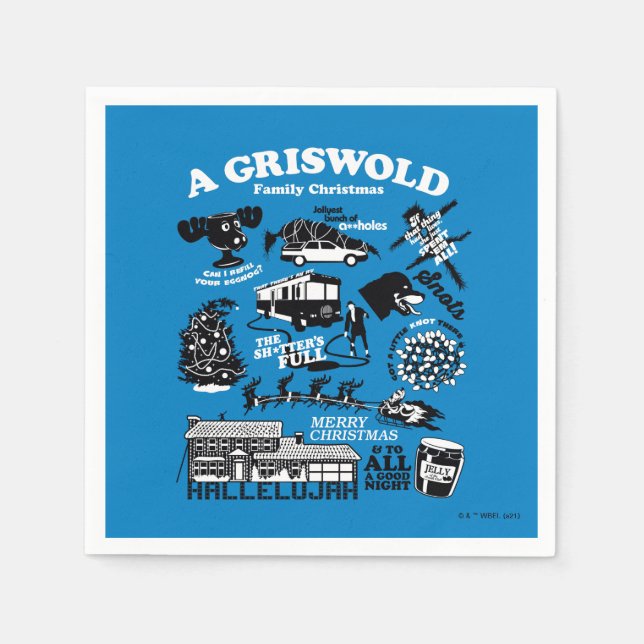 Weihnachtsfeiertage - Icons und Quotes Serviette (Vorderseite)