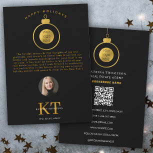 Weihnachtsfeiertage im Real Anwesen Agent Realtor- Dankeskarte