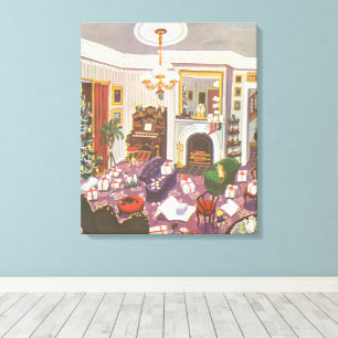 Weihnachtsfeiertage im Wohnzimmer Leinwanddruck