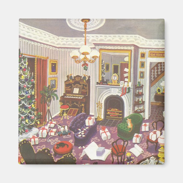 Weihnachtsfeiertage im Wohnzimmer Magnet (Vorne)