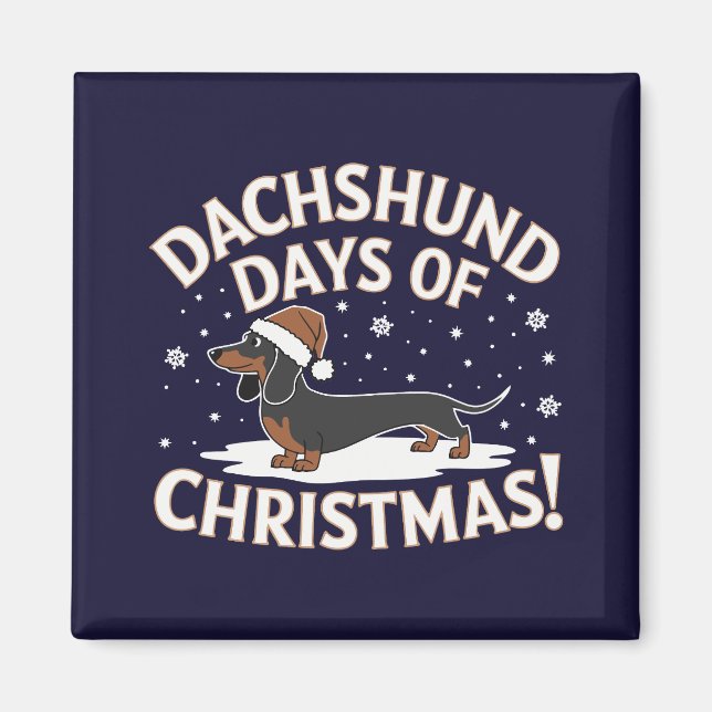 Weihnachtsfeiertage in der Dackel! Magnet (Vorne)