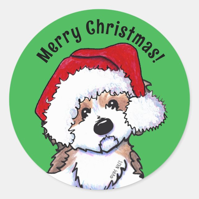 Weihnachtsfeiertage in Havanese Runder Aufkleber (Vorderseite)