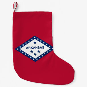 Weihnachtsfeiertage mit der Fahne von Arkansas, US Kleiner Weihnachtsstrumpf