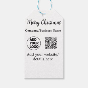 Weihnachtsfeiertage mit Firmenlogo q oder Code Geschenkanhänger