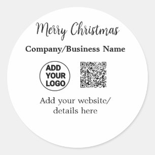 Weihnachtsfeiertage mit Firmenlogo q oder Code Runder Aufkleber