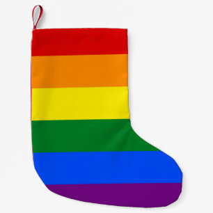 Weihnachtsfeiertage mit Regenbogenflagge für LGBT Kleiner Weihnachtsstrumpf