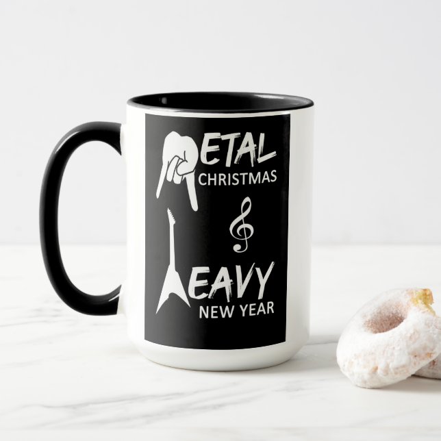 Weihnachtsfeiertage mit Schwermetall Tasse (Mit Donut)