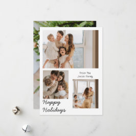 Weihnachtsfeiertage Moderne Typografie Drei Fotos Feiertagskarte