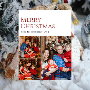 Weihnachtsfeiertage Moderne Typografie Drei Fotos Feiertagspostkarte