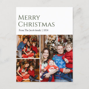 Weihnachtsfeiertage Moderne Typografie Drei Fotos Feiertagspostkarte