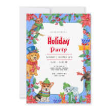 Weihnachtsfeiertage Party Wasserfarbe Einladung