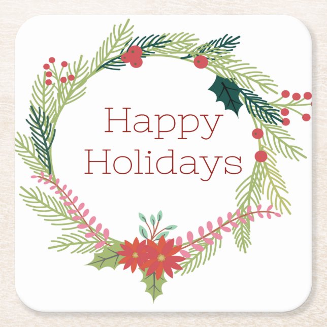 Weihnachtsfeiertage Rechteckiger Pappuntersetzer (Vorderseite)