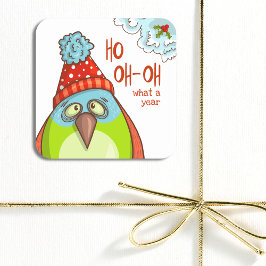 Weihnachtsfeiertage Redewendungen Festlicher Bird Quadratischer Aufkleber