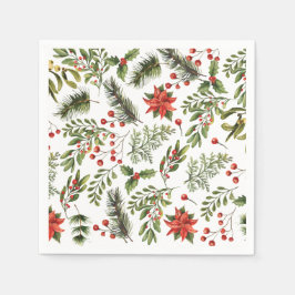 Weihnachtsfeiertage Rote Berries Papier Serviette