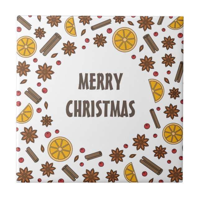 Weihnachtsfeiertage Roter Glühwein würziger Cockta Fliese (Vorderseite)