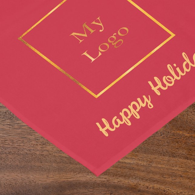 Weihnachtsfeiertage Rotes Gold Salon Firmenlogo Kurzer Tischläufer (Von Creator hochgeladen)